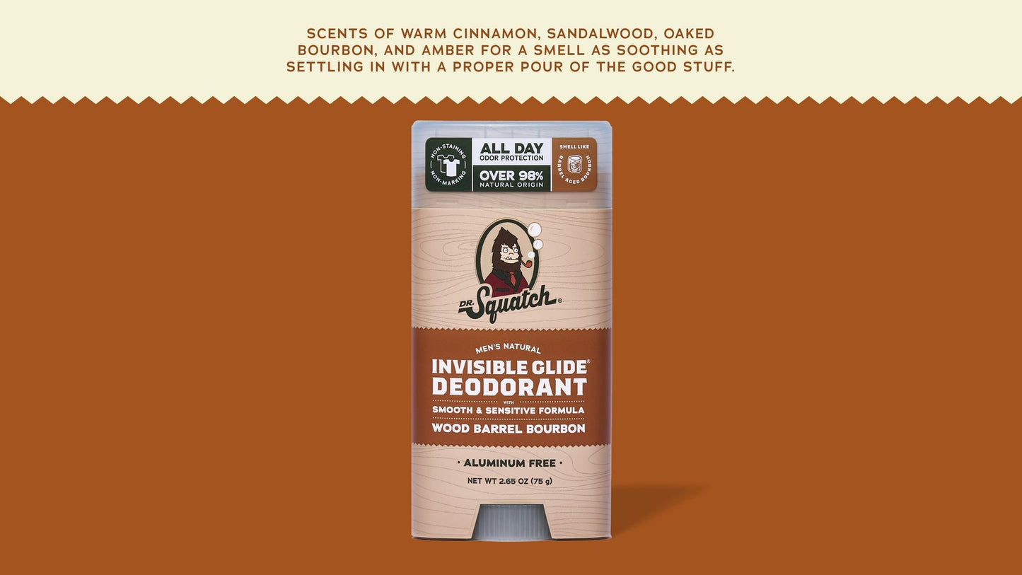 WOOD BARREL BOURBON INVISIBLE GLIDE DEODORANT - US 3504